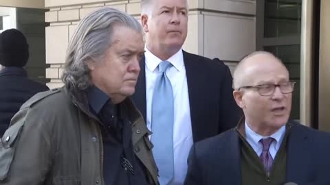Steve Bannon and Lawyers after court hearing 3-16-2022