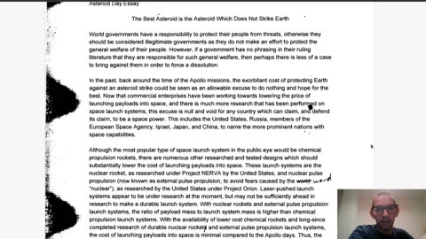 Reading aloud PHY241's "The Best Asteroid is the Asteroid Which Does Not Strike Earth"