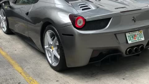 Ferrari 458 Spider Cold Start and Rev Miami