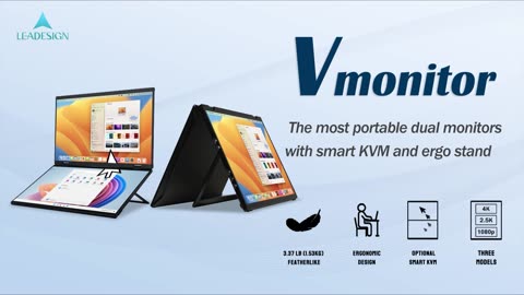 Vmonitor: Ultimate Dual 4K Monitors with Smart KVM