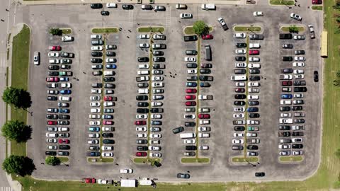 Crazy Time Lapse Drone Video of a Busy Carpark