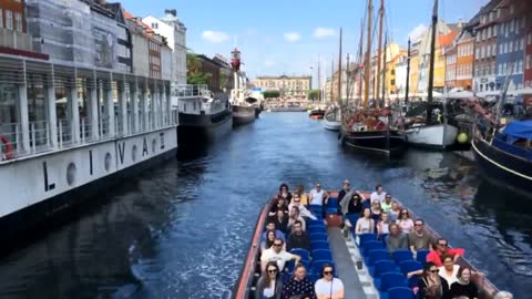 Wonderful Party on ship coming over cross bridge