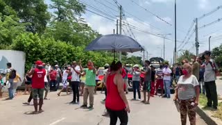 Protesta en Girón, denuncian abandono estatal en plena pandemia de COVID-19