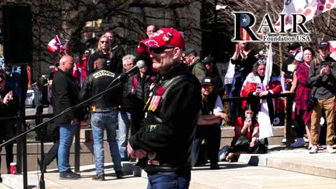 Jeff Evely speaks at Rolling Thunder event, Ottawa, April 30th