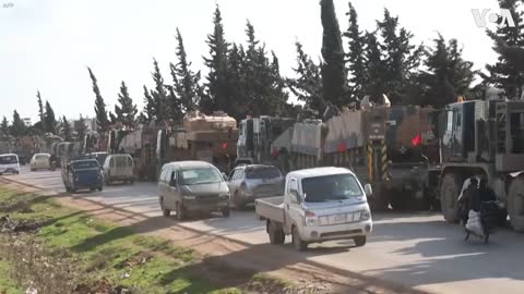 Turkish Military Convoy Seen Near Syrian Town of Batabu