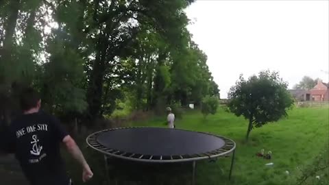 Girl FALLS off TRAMPOLINE! | Trampoline Fails