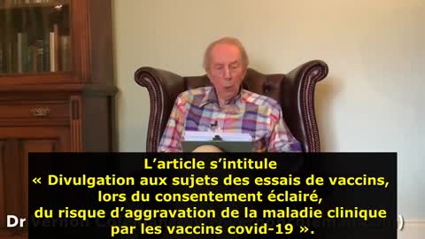 MESSAGE D'ALERTE DU DR. VERNON COLEMAN, LES VACCINÉS SONT EN GRAND DANGER. PARTAGER L'INFO !!!