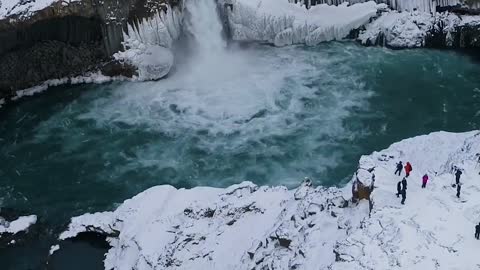 Waterfall and winter