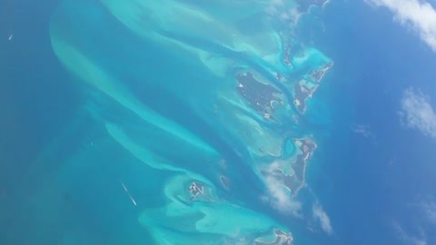 Set of paradise islands seen from a plane