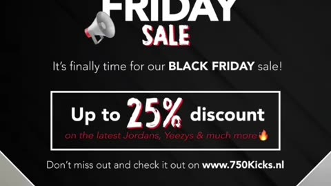 Our Black Friday sale is now live! 🎉 Shop the latest kicks with up to 25% discount now! #750Kicks
