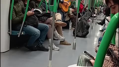 on the metro in Madrid 🎶🎵🎶