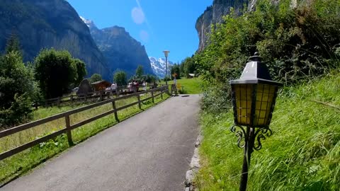 The beautiful Lauterbrunen Valley in Switzerland, a summer hiking trip