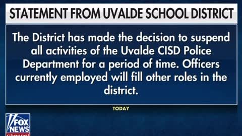 Uvalde school district suspends entire police force.