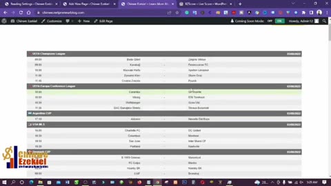 How to create a livescore website for free in wordpress