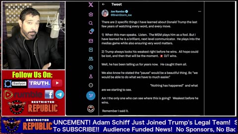 [2023-08-04] SHOCKING ANNOUNCEMENT! Adam Schiff Just Joined Trump’s Legal Team!