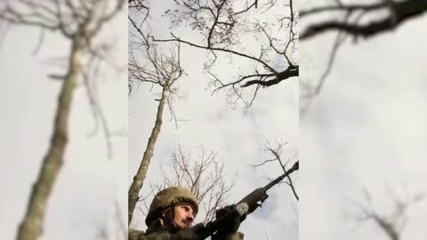 Ukrainian Defender Sips Morning Coffee As He Joins Battle With Machine Gun In Hands