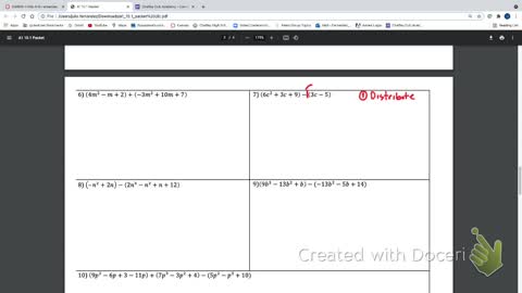 IM3 Alg1 Traditional 10.1 Adding subtracting Polynomials