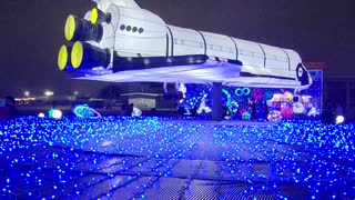 Space shuttle spinning at Magical Winter Lights