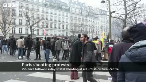 Protests in Paris after three killed in shooting – BBC News