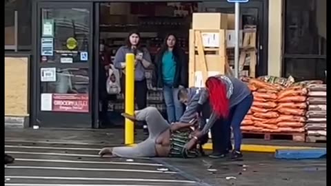 Employees beat up woman outside store