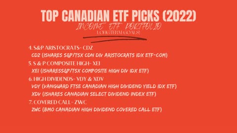 "Top ETF & Stock Picks" (Canada) | ETF Investing | (YouTube Video) | Sehaj Sharma | 2022