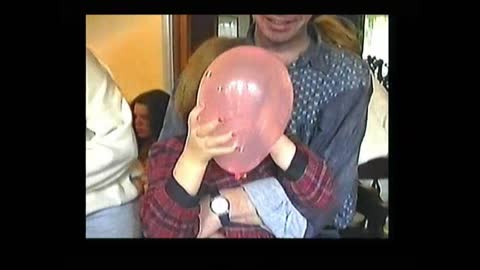 Snippet from1994 camcorder of Emily's first birthday