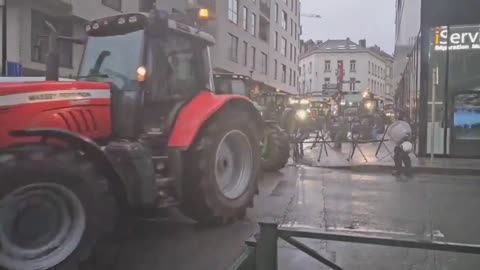 Protesta eficiente de Agricultores en la Union Europea UE.