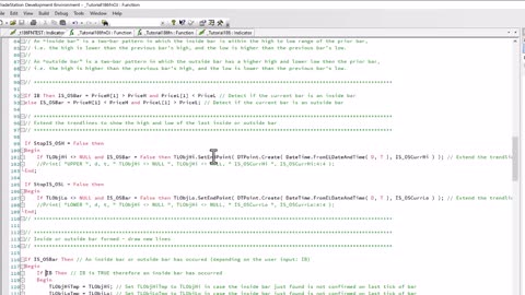 Tutorial 186 | Inside and outside bar high and low lines | Part 3: Function using Drawing Objects