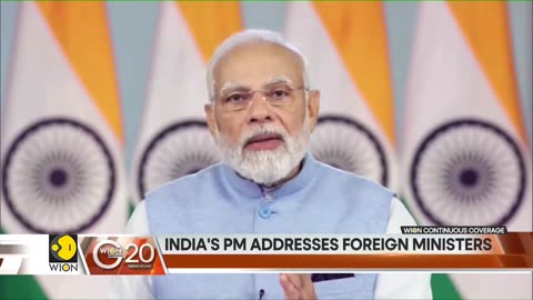 Indian Prime Minister Narendra Modi addresses the G20 Foreign Ministers