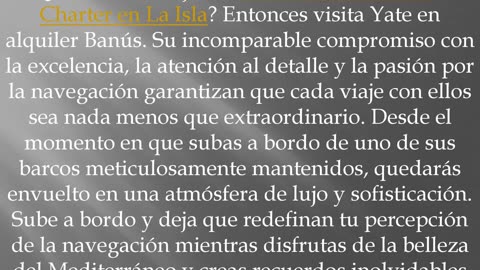 Consigue los mejores Servicios Náuticos de Charter en La Isla