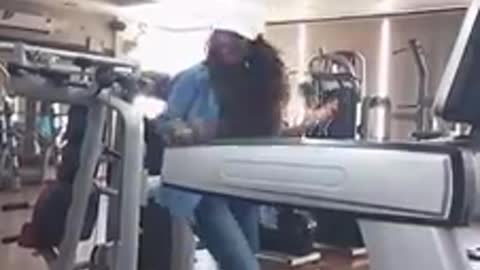 Girl Dancing on Treadmill