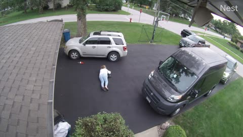 Mom's Face Meets The Driveway