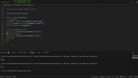 Java program to find odd and even numbers using if-else | Chetan Anand #java