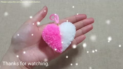 Super Easy Pom Pom Heart Making with Fork - Amazing Craft Ideas with Wool - ...