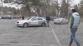 Mercedes Clk and E Class Drift Accident