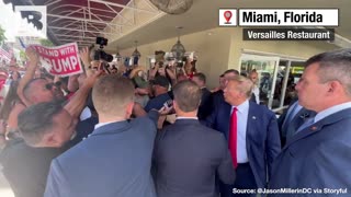 "WE LOVE YOU!" Trump Thanks Supporters Outside Miami Restaurant
