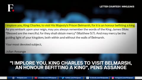 Julian Assange writes a letter to "king" Charles