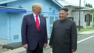 Trump and KJU at DMZ, press gaggle