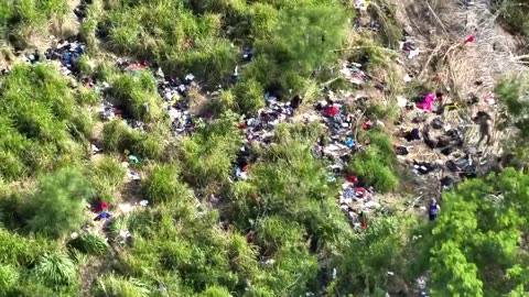 WATCH: Drone Footage Captures Mountains of Trash Left by Migrants at the Border