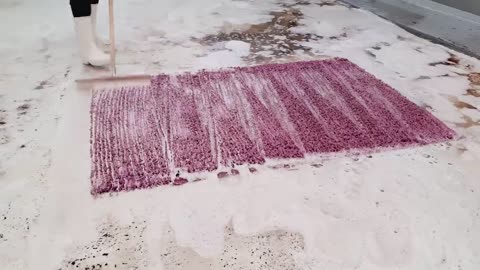 A soft purple rug emerged from a layer of mud | Speeded Up | Relaxing Asmr Sounds