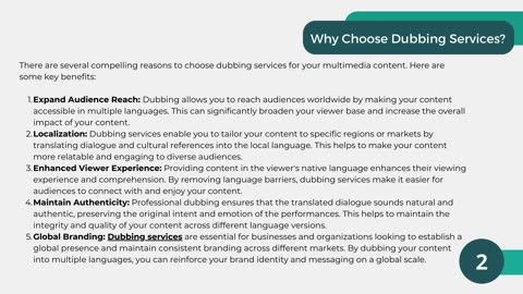 Dubbing Services: Enhance Your Content, Expand Your Reach