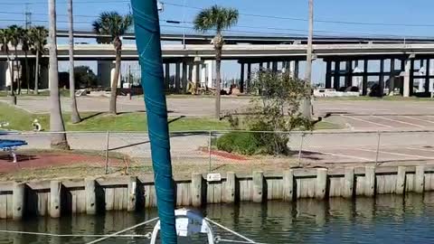 Shawna's first time taking SV Imagine off the dock her self.