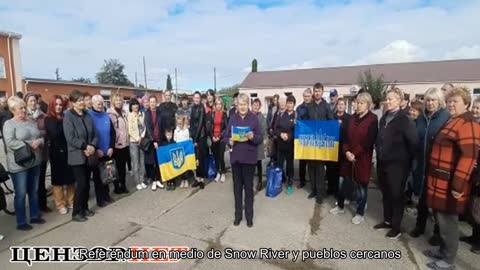 Los residentes de la ocupada Snigurivka realizaron una manifestación contra el pseudo-referéndum