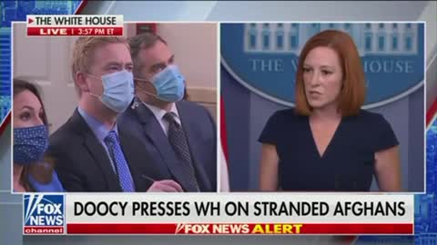 Reporter Reads Quote From Stranded American to Jen Psaki's Face in Tense Moment