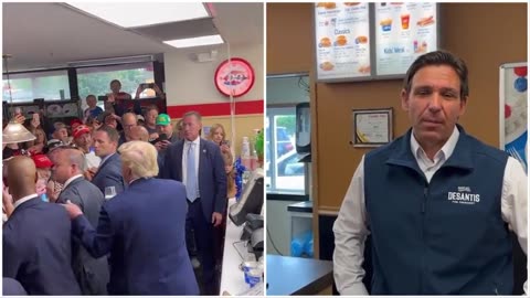 Trump Dairy Queen visit vs DeSantis copying him