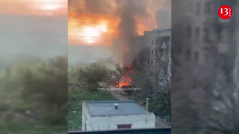 Our weapons, clothes, everything burned" - Footage of Russian military base burning after being hit