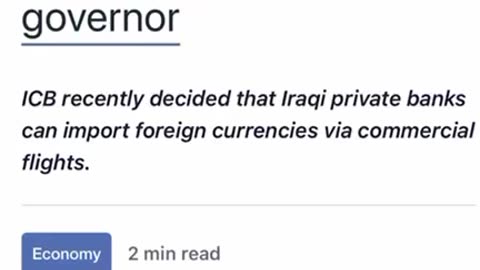 Foreign Currency Deals Bolster Iraqi Banks (News Article Clip)