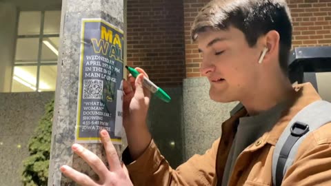 Iowa City defacing Matt Walsh flyers