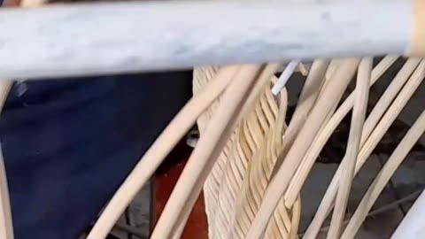 How rattan sofa weaving is done.