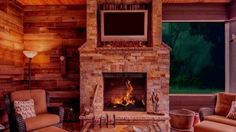 Sound of Rain to Sleep and Relaxing Fireplace